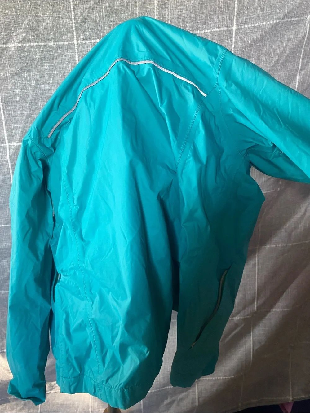 Nike Kids Red Striped Hoodie with Orange Accent & Teal Raincoat